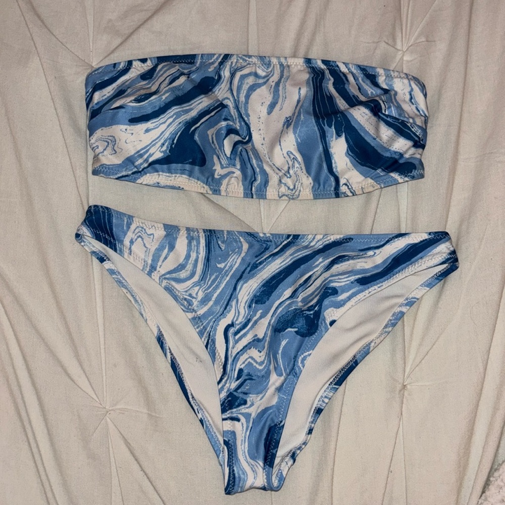 H&M Blue and White Bikini